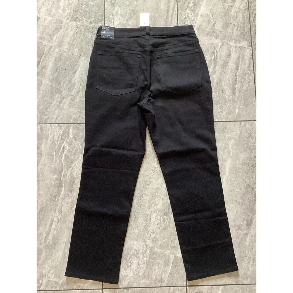 J. Crew Factory Black Essential Straight Jean in all day Stretch 30